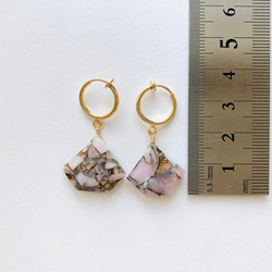 【 SALE・30%OFF 】 10月誕生石 天然石 コッパー ピンクオパール ピアスorイヤリング 4枚目の画像