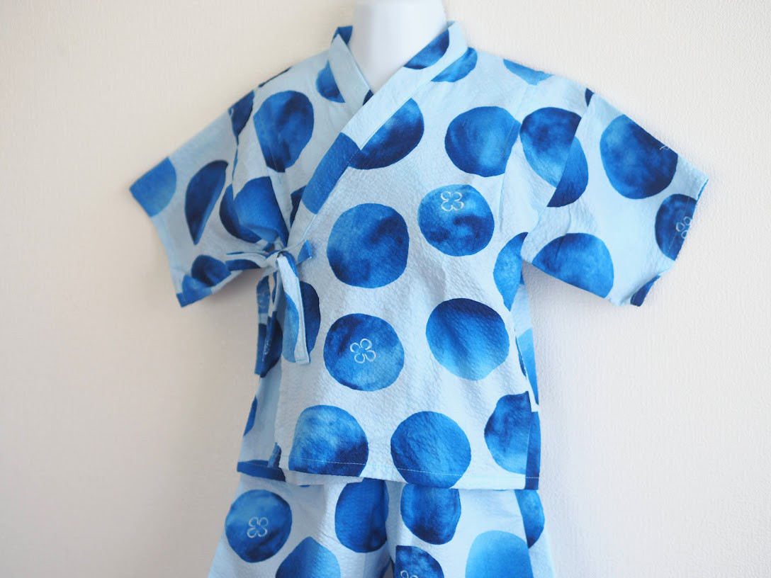 ☆ふわぽこリップル☆やさしい海の色の甚平 80～100サイズ☆男の子☆女の子 ベビー服 hanayura 通販  15853543｜Creema(クリーマ)