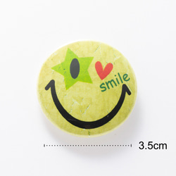 ヴィンテージ風 スマイル 缶バッジ 缶バッチ【3.5cm】smile レトロ 3枚目の画像