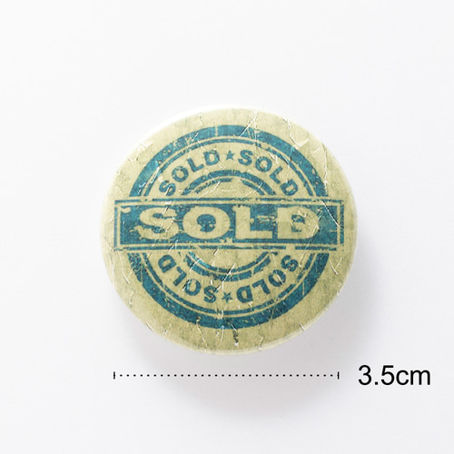 ヴィンテージ風 「SOLD」 缶バッジ 缶バッチ【3.5cm】レトロ ヴィンテージ風 「SOLD」 缶バッジ 缶バッチ【3.5cm】レトロ