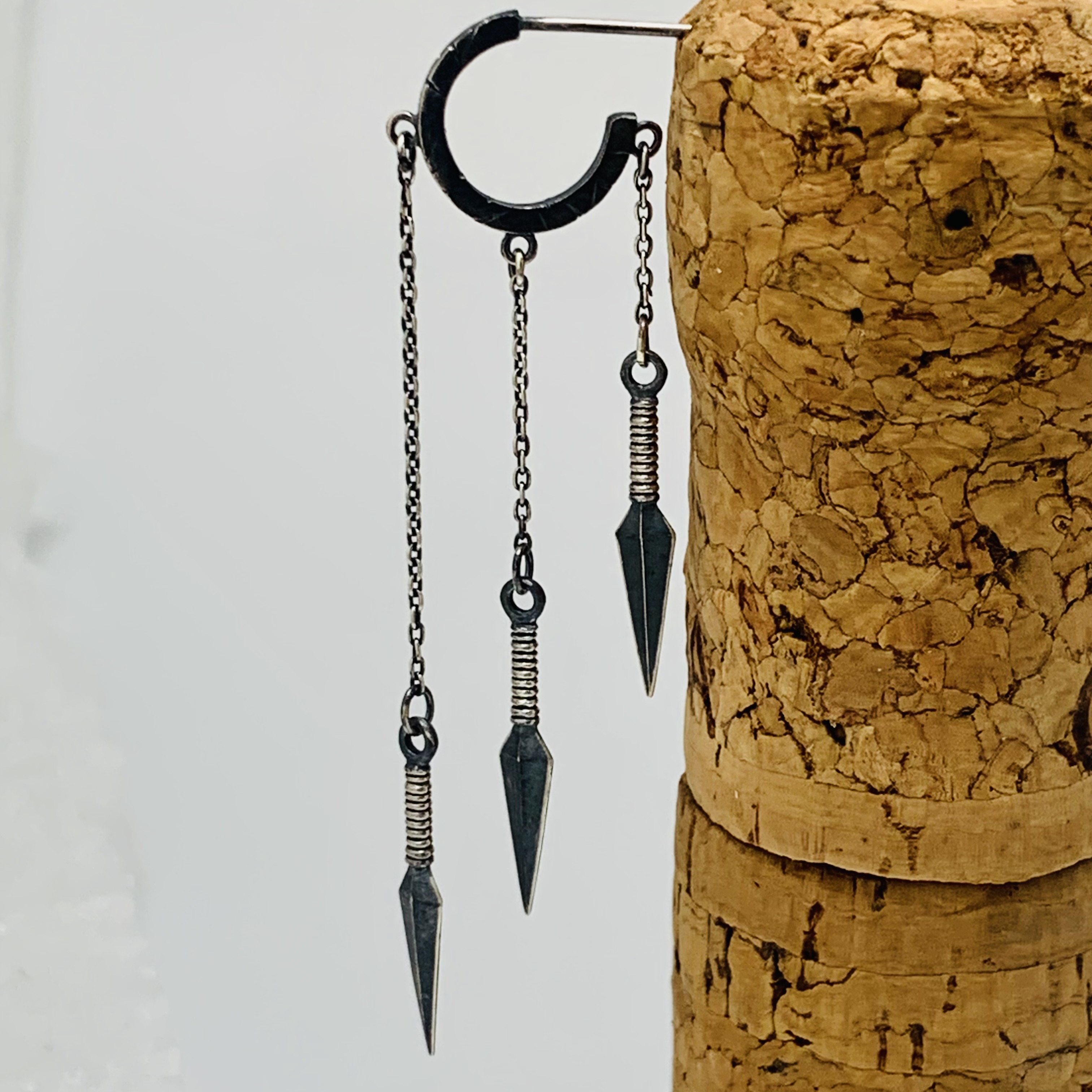 三連クナイ のチェーンピアス  〜sv925〜