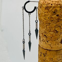 三連クナイ のチェーンピアス 〜sv925〜 ピアス（フック・チェーン