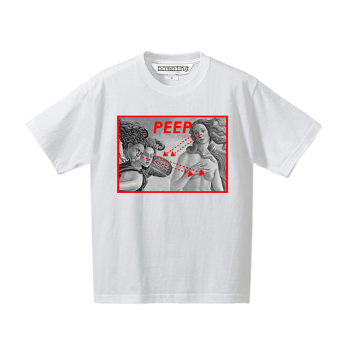 PEEP SHOW 】シュプリームレッド デザインアート ホワイトT