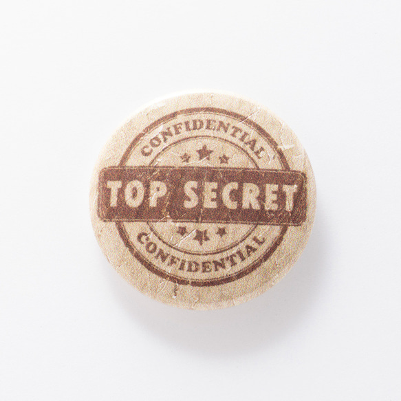 ヴィンテージ風 「TOP SECRET」 缶バッジ 缶バッチ【3.5cm】レトロ