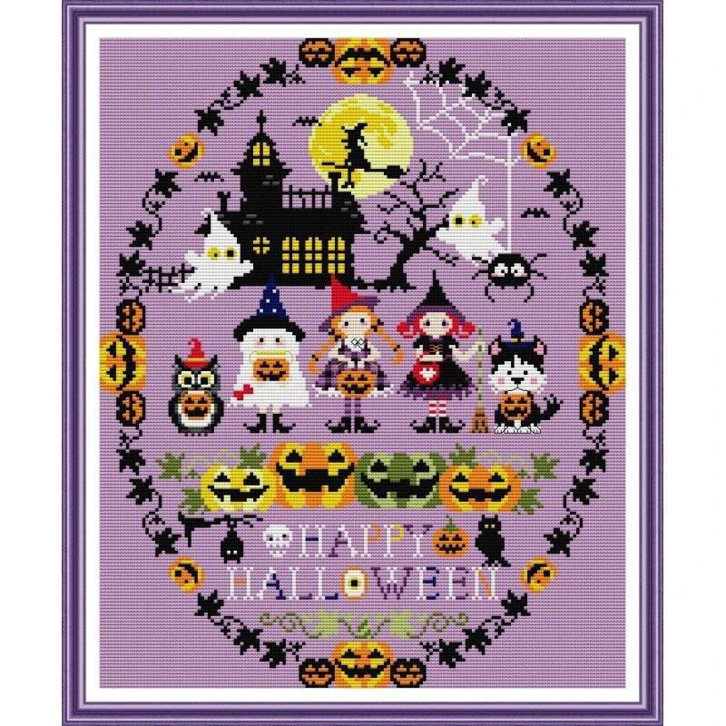 送料無料】☆楽しいハロウィン14ct☆クロスステッチ刺繍キット キット