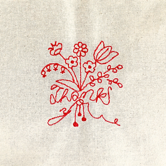 刺繍のエコバッグ【母の日、プチギフト、ギフトバッグ、お礼、クリスマス】 9枚目の画像