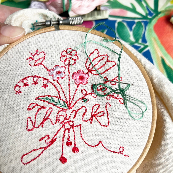 刺繍のマルシェバッグ【母の日、プチギフト、ギフトバッグ、お礼、クリスマス】 10枚目の画像