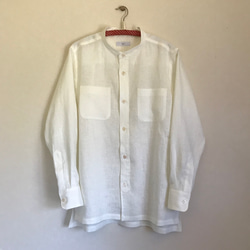 リネン　デタッチャブルカラーのシャツ【リネン2023】 2枚目の画像