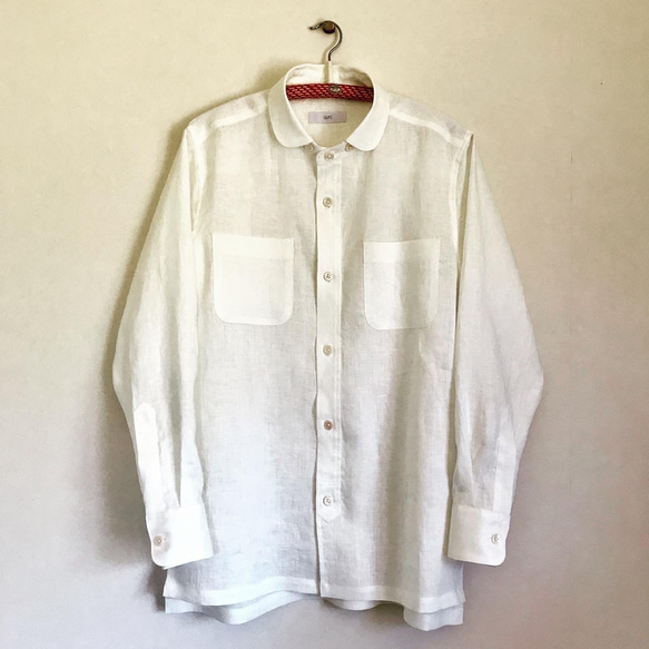 リネン　デタッチャブルカラーのシャツ【リネン2023】 3枚目の画像