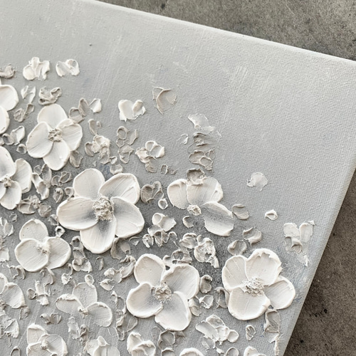 現代アート花約30×30㎝大きめモダン絵画原画抽象画アートパネル