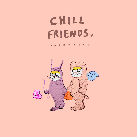 Originalスマホケース「CHILL FRIENDS_天使と悪魔」 2枚目の画像