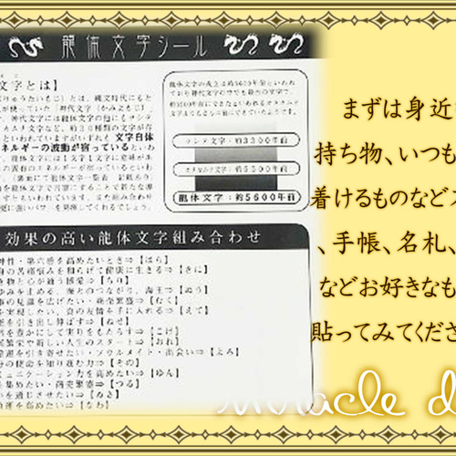 エナジーシール 四神龍龍体文字Sサイズ売り切れ次第販売終了 エナジーシール 四神龍龍体文字Sサイズ売り切れ次第販売終了