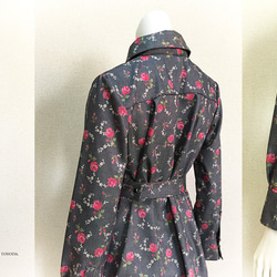 【1点もの・デザイン画付き】花柄プリントシャツ型ワンピース（KOJI TOYODA） 5枚目の画像
