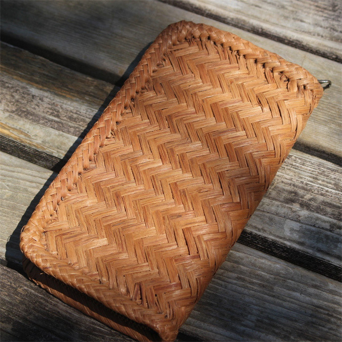 98200 長財布　山葡萄 籠 バッグ  小銭入れ　ポーチ財布 山葡萄かごバッグ カード入れ レザー 牛革 ハンドメイド