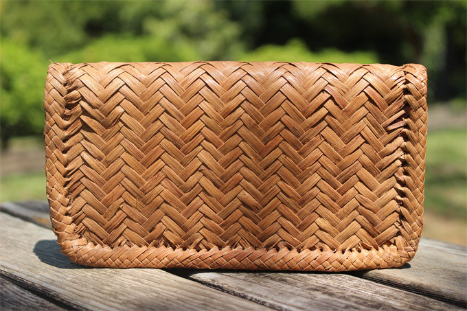 98200 長財布　山葡萄 籠 バッグ  小銭入れ　ポーチ財布 山葡萄かごバッグ カード入れ レザー 牛革 ハンドメイド