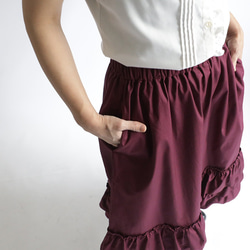 ⁂ラスト２　初夏ＳＡＬＥ　７７cm　段々 フリル裾ギャザー スカート  ペチスカートとしても上質コットンゆったりA55 7枚目の画像