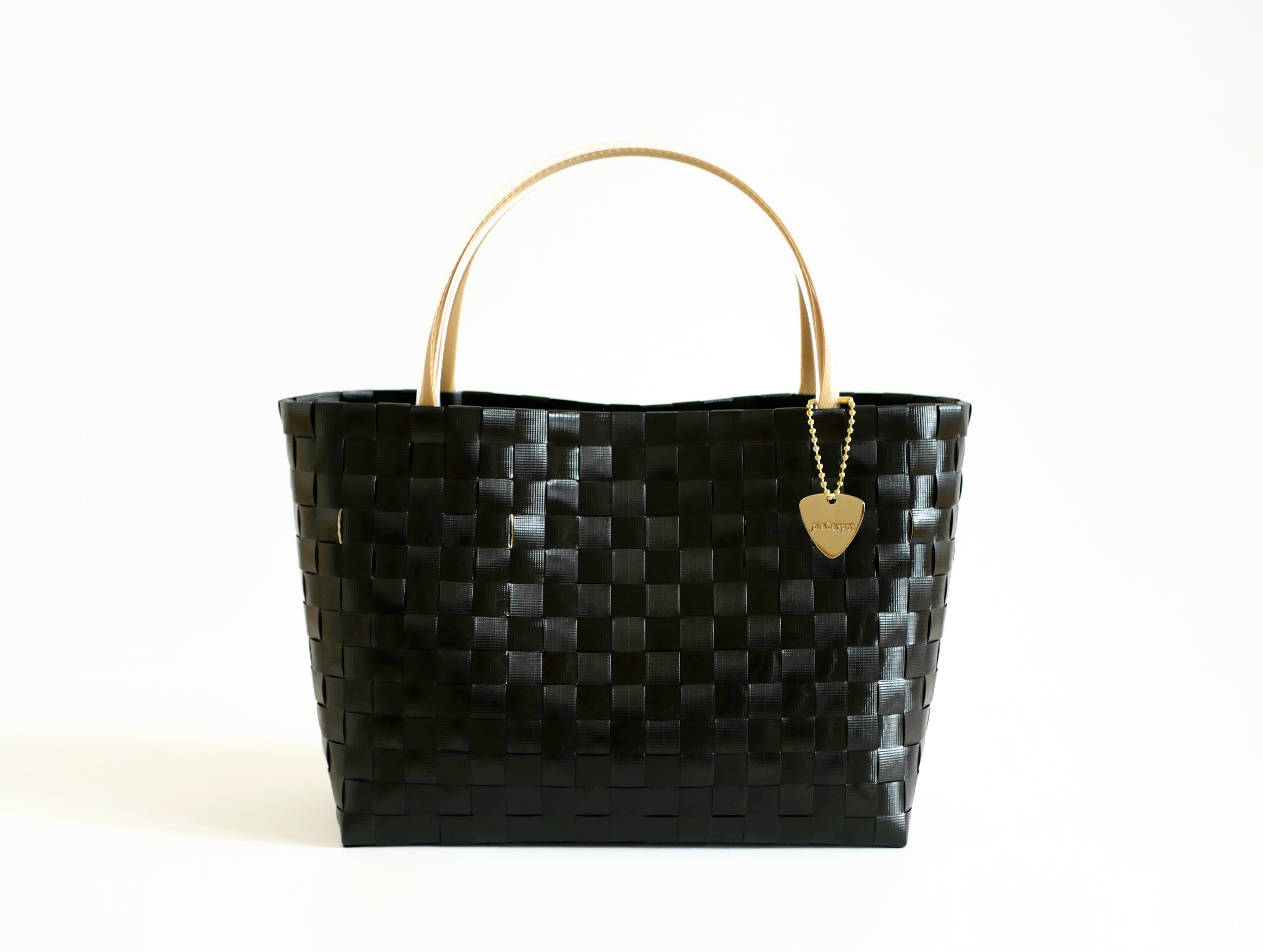 ミ279 LUDLOWブラックトートカゴバッグ