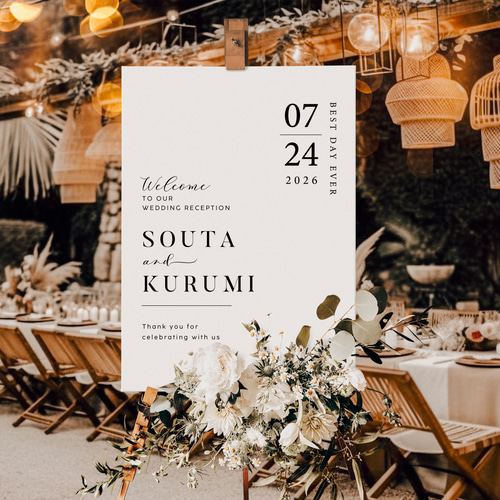 シンプル & ナチュラル ウェルカムボード ウェディング 結婚式