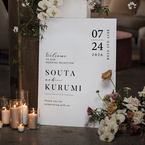 シンプル & ナチュラル ウェルカムボード ウェディング 結婚式