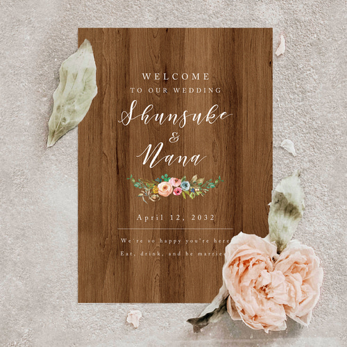 最短3日以内に発送可】シンプル ウッド ナチュラル ウェルカムボード