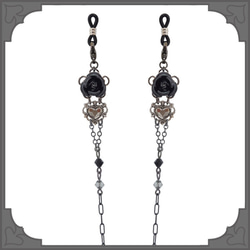 薔薇 バラ ローズ ハート グラスコード 眼鏡チェーン マスクチェーン