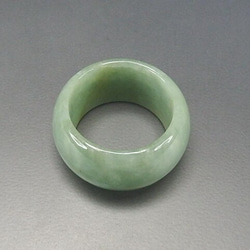 AAAひすい薄緑色指輪サムリング天然石本翡翠硬玉約22号五徳御守り 5枚目の画像