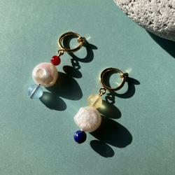 Freshwater Pearl x Gemstone Earring 7枚目の画像