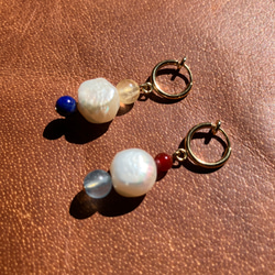 Freshwater Pearl x Gemstone Earring 5枚目の画像