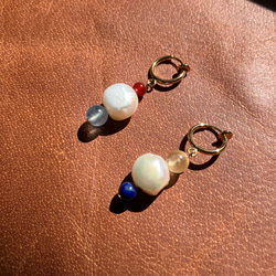 Freshwater Pearl x Gemstone Earring 2枚目の画像