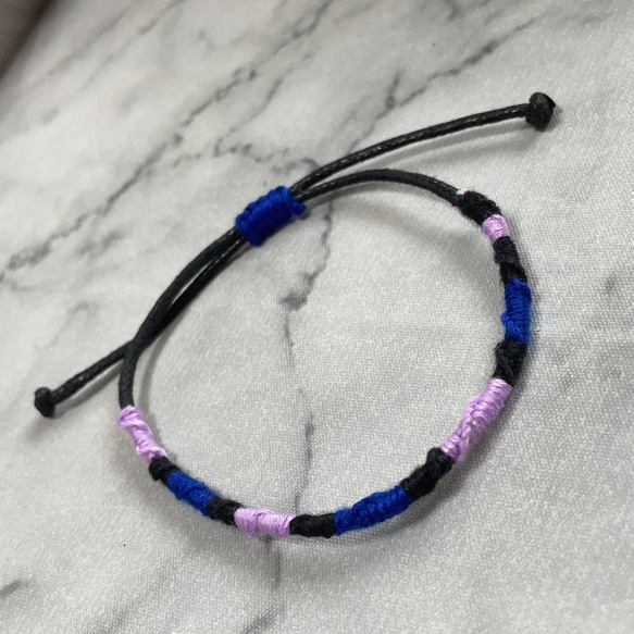 シンプルミサンガブレスレット 青 紫 ブレスレット らる 通販 15856190