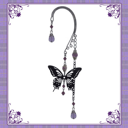 Butterfly Butterfly 紫色紫色耳夾耳鉤一隻耳飾女士男士女士男士 第2張的照片
