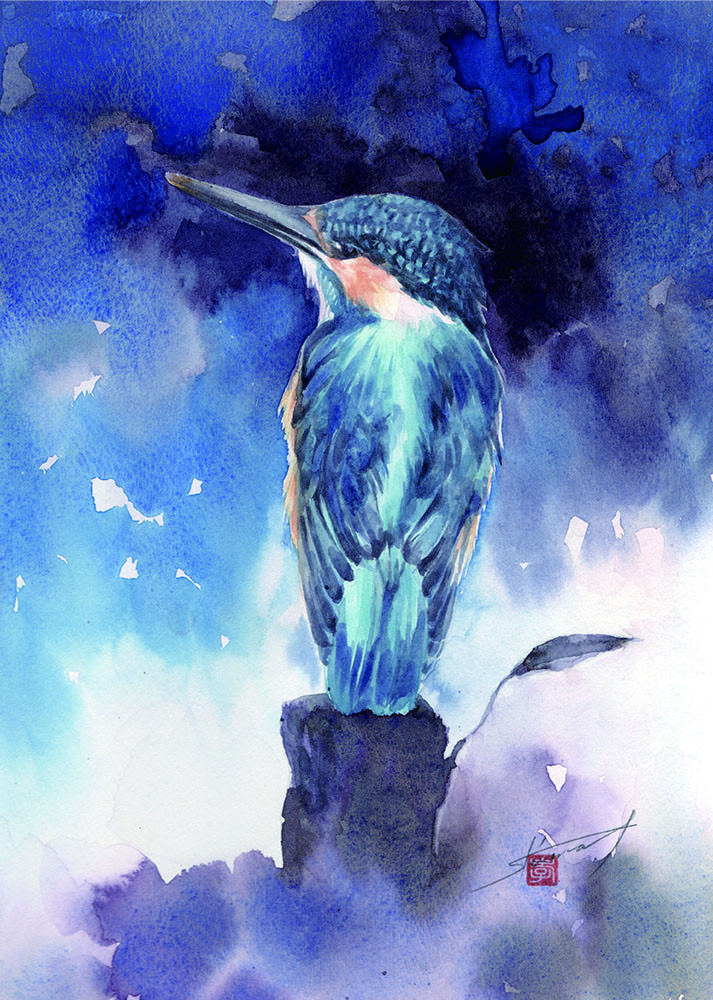 絵画（カワセミ）