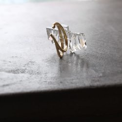 アール・デコヴィンテージガラスのイヤーカフ［ナイアガラ］透明/クリア/片耳用　pag042 9枚目の画像