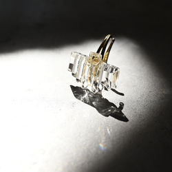 アール・デコヴィンテージガラスのイヤーカフ［ナイアガラ］透明/クリア/片耳用　pag042 11枚目の画像