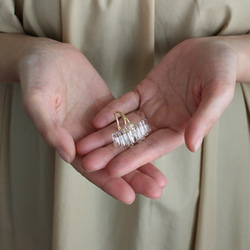 アール・デコヴィンテージガラスのイヤーカフ［ナイアガラ］透明/クリア/片耳用　pag042 13枚目の画像