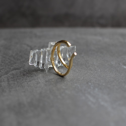 アール・デコヴィンテージガラスのイヤーカフ［ナイアガラ］透明/クリア/片耳用　pag042 5枚目の画像