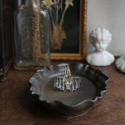 アール・デコヴィンテージガラスのイヤーカフ［ナイアガラ］透明/クリア/片耳用　pag042 8枚目の画像