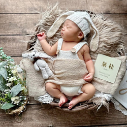 シンプル アクリル 命名書（アイボリー）名入れ オーダー ネームプレート　出産準備　オシャレ 名前札 7枚目の画像