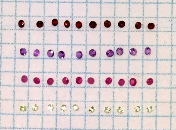 天然石１ミリ　ラウンドカットルース　４種ｘ10個　アソートセット 1枚目の画像