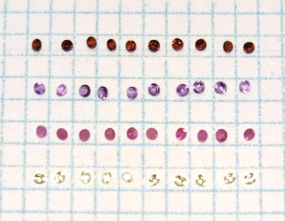 天然石１ミリ　ラウンドカットルース　４種ｘ10個　アソートセット 4枚目の画像