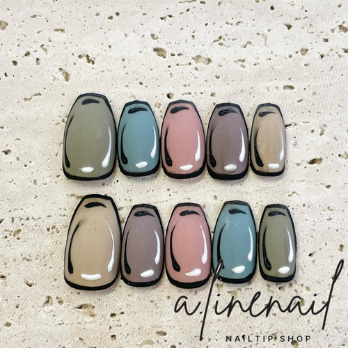 コミックネイル/ネイルチップ/マット ネイルチップ（つけ爪） a