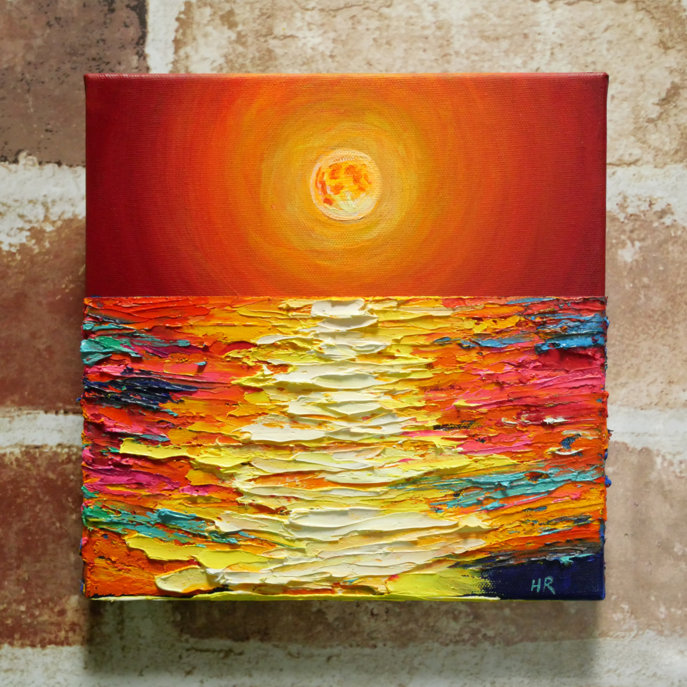 【一点物】『　オレンジ色の郷愁　』油絵　F6号　油彩　油画　インテリアアート 一点物】『 オレンジ色の郷愁 』油絵 F6号 油彩 油画 インテリア