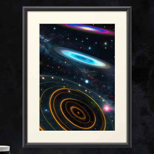 美しい円を描く神秘的で色鮮やかな宇宙 スマホケース【強化ガラス仕上げ】 10枚目の画像