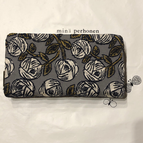 ミナペルホネン ハンドメイド長財布rosy ミナペルホネン ハンドメイド 親子がま口長財布 - メルカリ