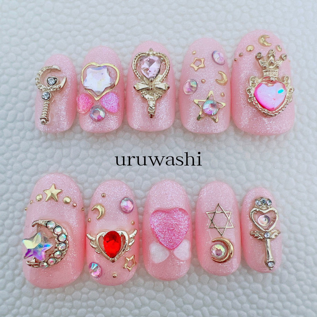 オーダーネイル 量産型 ガーリー y2kサブカル 姫かわ ハート ティアラ 羽 オーダーネイル 量産型 ガーリー y2kサブカル 姫かわ ハート ティアラ