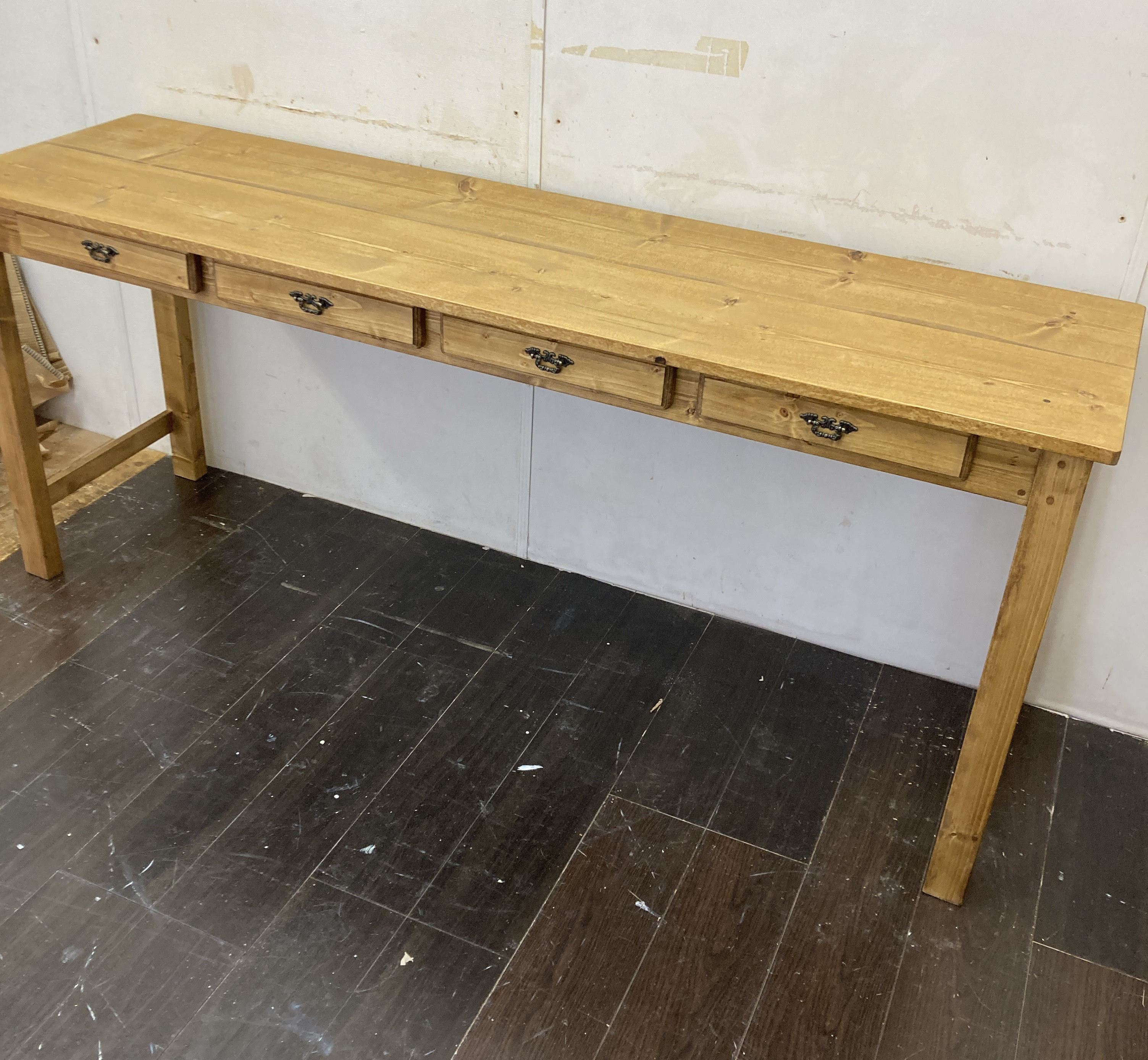 ( 受注製作）☆事務机☆作業台☆ミデｲアム【1700・470・720】引き出し４杯☆★アンティック家具