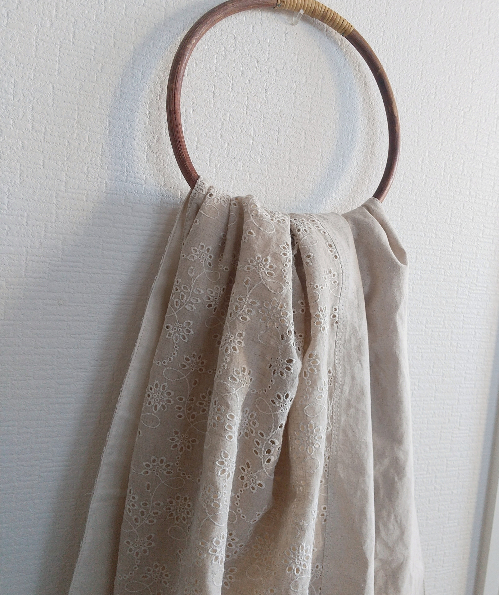 カットワークレースx4重ガーゼのブランケット *77x110cm*