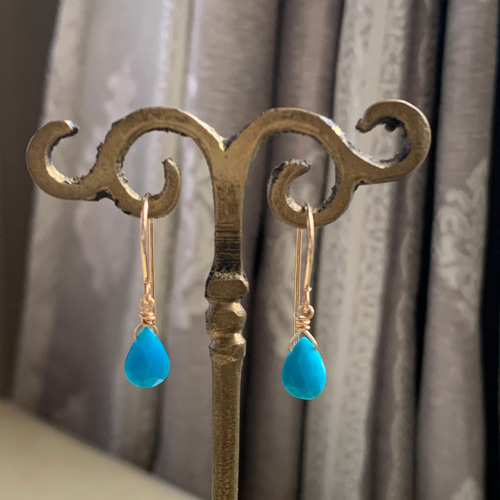 ♢夏色♢アリゾナ＆スリーピングビューティターコイズ 14kgf ピアス ♢夏色♢アリゾナ＆スリーピングビューティターコイズ 14kgf ピアス