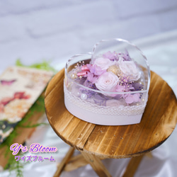 ❤ハートボックスフラワー❤　プリザーブドフラワー　プレゼントギフト　アクリルケース　立てられます! 1枚目の画像