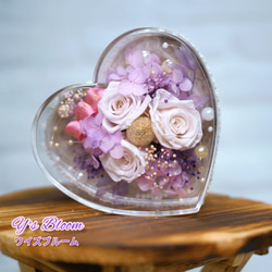 ❤ハートボックスフラワー❤　プリザーブドフラワー　プレゼントギフト　アクリルケース　立てられます! 4枚目の画像